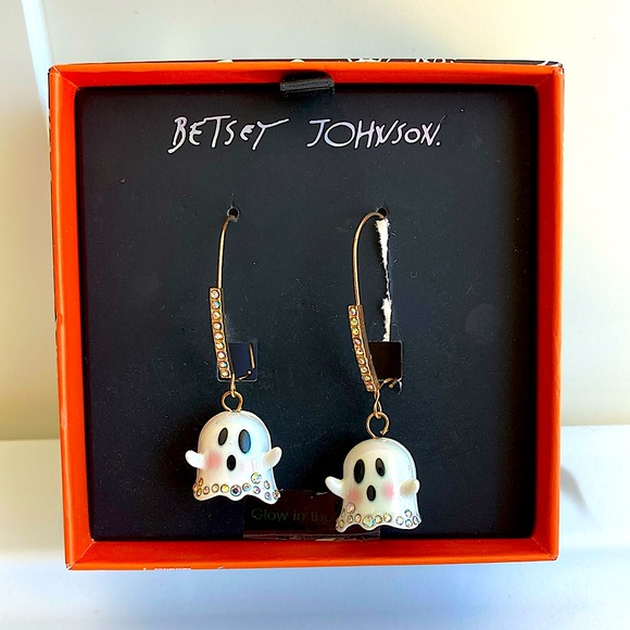 Betsey Johnson Glow in the Dark Ghost dangle earrings - Picture 1 of 3